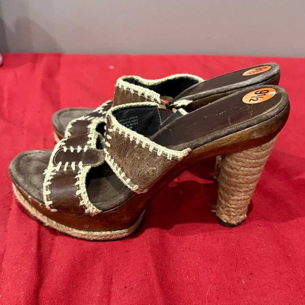 Womens brown leather heels